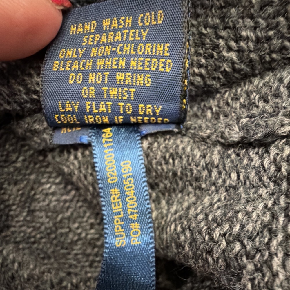 Polo Ralph Lauren Boy's M Gray Knit 1/4 Zip Mock Neck Sweater Preppy Old Money - Picture 7 of 12